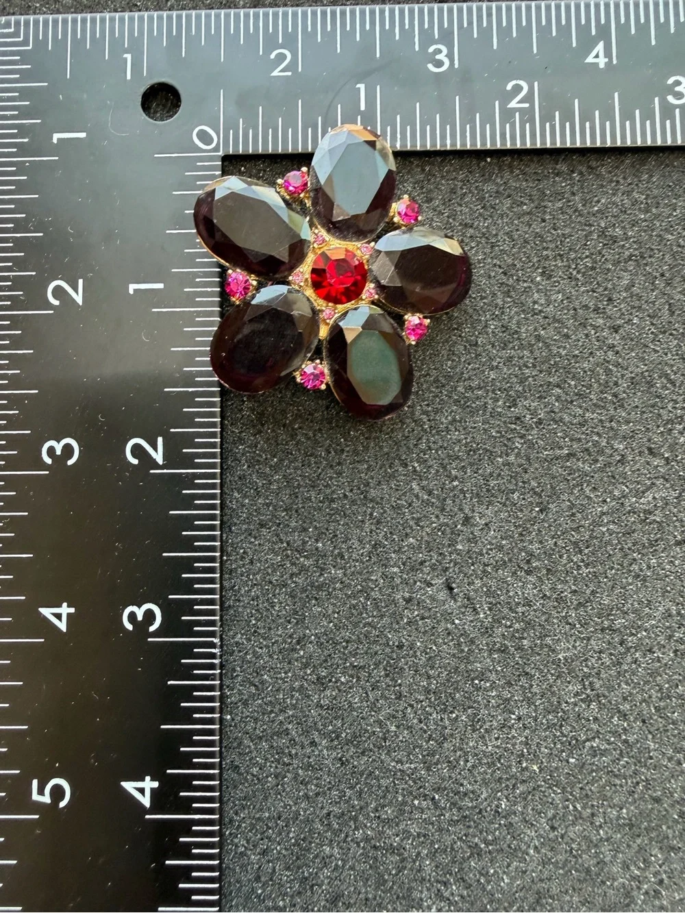 Vintage Liz Claiborne Gemstone Flower Brooch